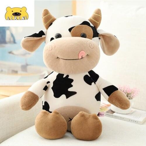 New Year of The Bull 2021 Symbol Gift OX Year Cow Toy Cute Cattle Plush Cows Stuffed Animals Cattle Birthday Gift for Children