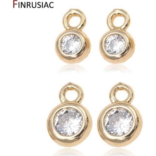 Wholesale 4mm/5mm Small Zircon Charms For Extender Tail Chain End Beads DIY Bracelet Necklace Chain Jewelry Making Accessories