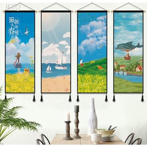 Whale Dolphin Anime Poster Wall Poster Canvas Painting Wall Decor Ins Fresh Art Wall Art Picture for Living Room Decor Home Deco