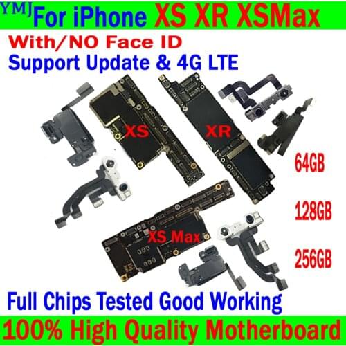 Factory unlocked for iphone x xr xs max Motherboard With/No Face ID,Original Full Chips Free iCloud Logic boards Support update