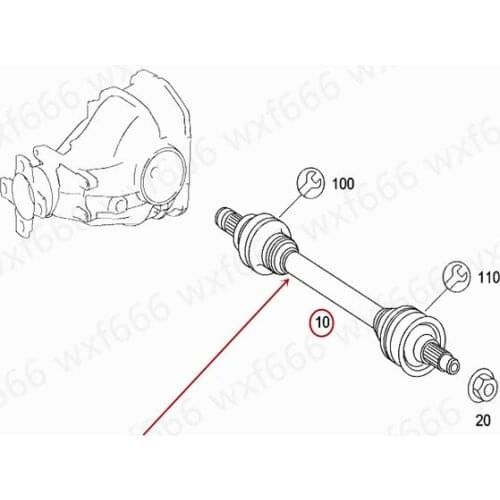 Drive shaft Rear axle Suitable for R class R 300mer ce des-be nz2009 Left and right half shaft Rear drive shaft 2513501310