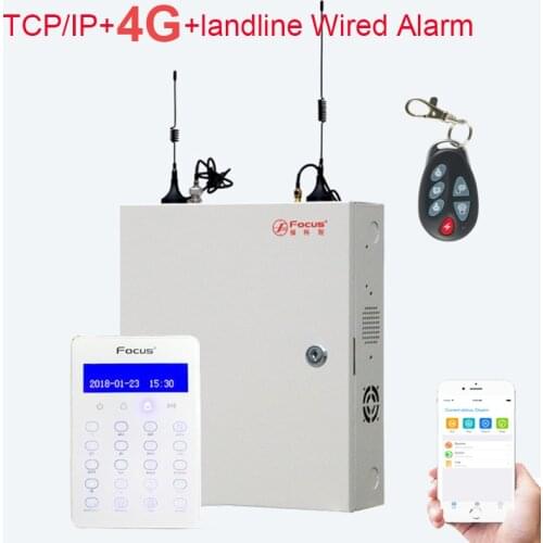 Focus FC7688Plus 4G Wired&Wireless TCP IP LAN Network House Security Set 8+88 Zones APP Control Network 4G Alarm System