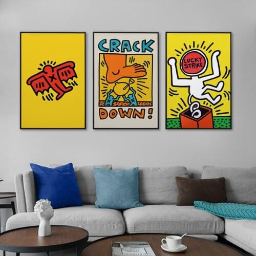 Nordic pop style abstract line figure street graffiti creative living room childrens room decoration picture printing