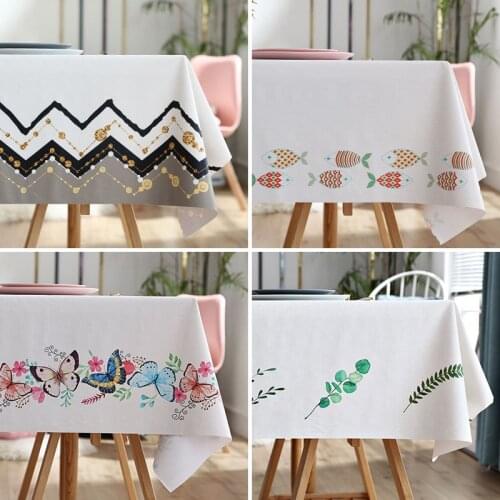 Mantel Pvc Track On The Tablecloth Waterproof Table Kitchen Dining Anti-Stain Tablecloth Rectangular Oilcloth On Table Cloths