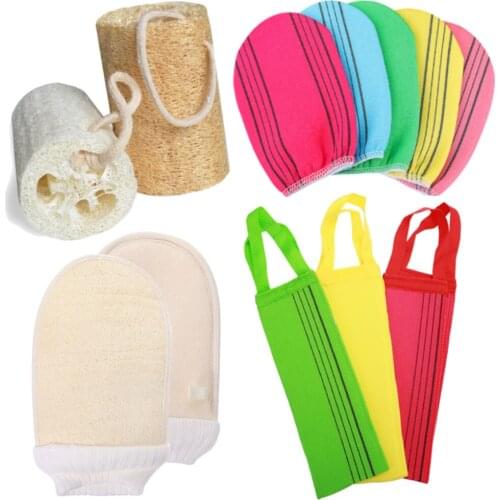 Shower Bath Scrub Glove Exfoliating Body Scrub Facial Tan Massage Mitt Removal Exfoliate Peeling Glove Towel