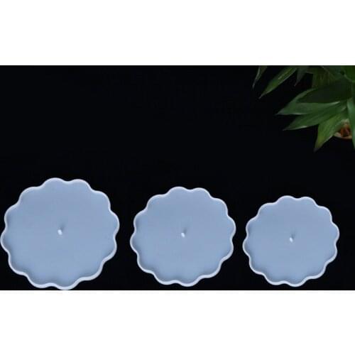 DIY three-layer flower tray tea tray silicone mold epoxy resin tray coaster resin mold for Desktop decoration