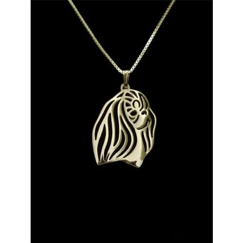 Trendy English Toy Spaniel dog pendant necklace women gold silver plated statement pendant