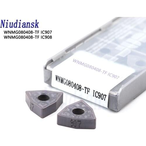 10Pcs Hard Alloy WNMG080408 TF IC907 IC908 External Turning Tools Carbide insert Lathe cutter Tool WNMG080408 CNC turning insert