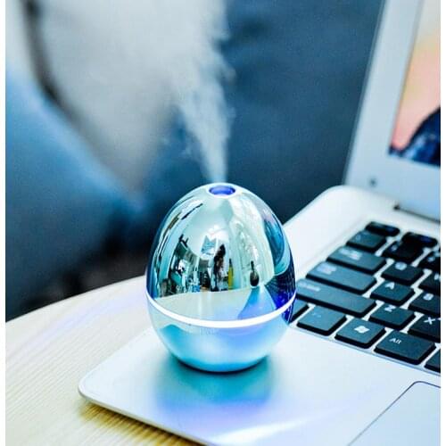 USB Portable Desktop Egg Air Humidifier Essential Oils Diffusers Mist For Home Office Bedroom Baby Room Car Metalic color 10pcs