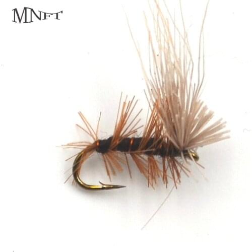 MNFT 10PCS 10# Elk Hair Caddis Brown Nymph Fly Fishing Trout Bass Salmon Flies