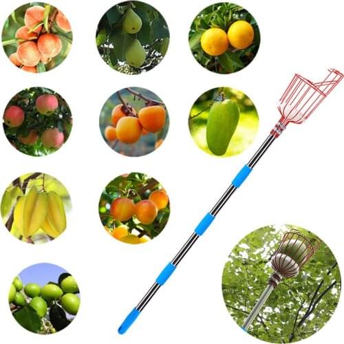 High-altitude Artifact Stainless Steel Fruit Picking Machine Wheat Field Fruit Picking Tool with Storage Bag Garden Tools