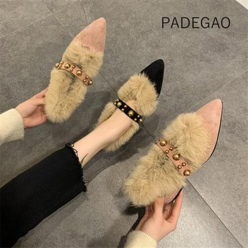 Mary Janes 2020 Vintage Fashoin Fur Women Shoes Sexy Casual Womens Heels