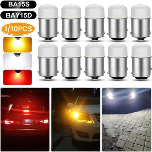 1/10pcs P21W P21 5W LED Bulb Car Signal Lamp 12V Waterproof Auto DRL Daytime Running Light Super Bright Reverse Back Signal Lamp