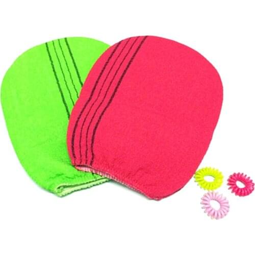 1PC Red Green Korean Italy Exfoliating Body-Scrub Towel Glove Smooth Skin Extreme Comfort Shower Bath Cleaner Exfoliating Towel