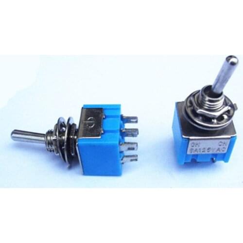 10Pcs 6 Pin 3 Position ON-OFF-ON DPDT Mini Latching Toggle Switch AC 125V/6A 250V/3A