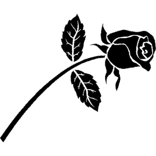 16.3cm*13.5cm Rose Flower Fashion Vinyl Car Styling Car Sticker Black/Silver S3-5309