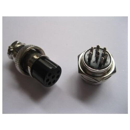 5sets GX16 7Pin Aviation Plug 16mm Male Female socket Panel Power xlr Chassis Metal Mount adapter