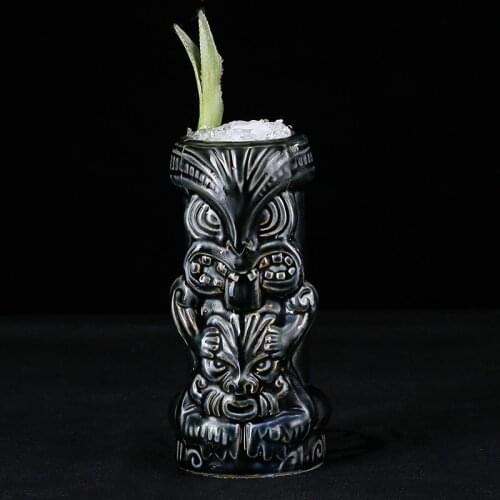 550ml Ceramic Tiki Mug Creative Porcelain Beer Wine Mug Cup Bar Tool
