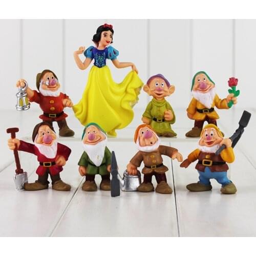8pcs/Lot Princess Snow White and the Seven Dwarfs Figure Toys Tales Model Dolls Gifts for Kids