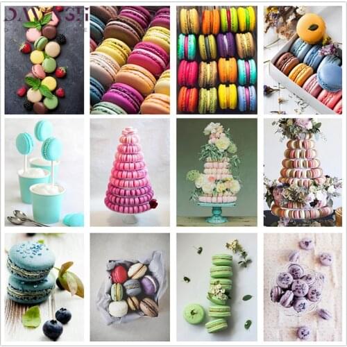 5d DIY Full Drill Diamond Painting Dessert Cake Macaron Diamond Embroidery Handmade Cross Stitch Mosaic Art Home Decoration