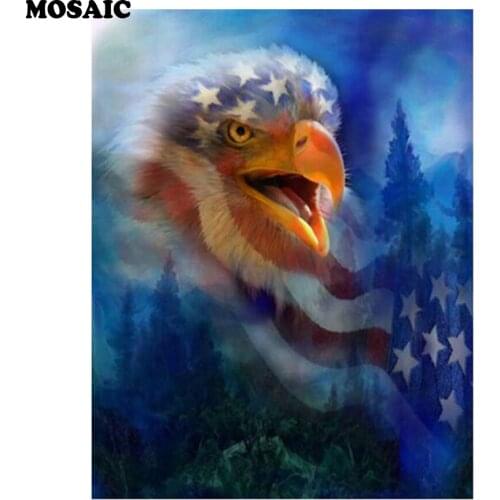 Lowest price national flag and eagle diy 5d diamond painting cross stitch kit full square diamond embroidery mosaic painting art
