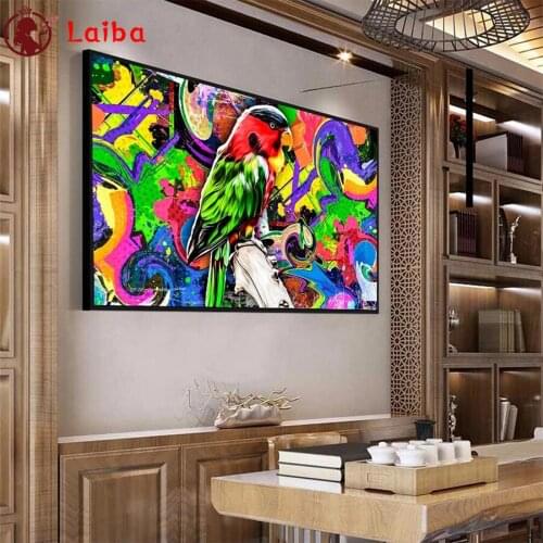 DIY Diamond Painting Abstract colorful animal parrot Diamond Mosaic Full Drill Square Embroidery Cross Stitch Handmade Hobby