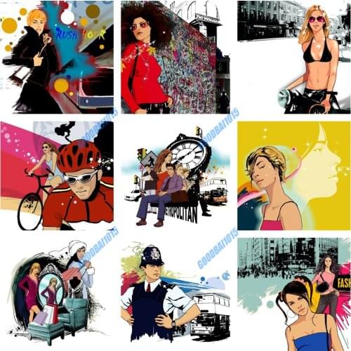 DIY Diamond Painting Urban Fashion Square Round 5D Diamond Embroidery Full Cross Stitch Kits Diamond Mosaic Home Decor