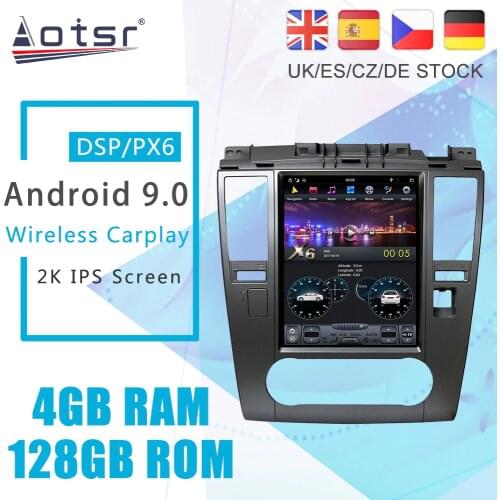 Android 9.0 128G PX6 Tesla Styel Screen For Nissan TIIDA C11 2004 - 2013 Auto Radio Stereo Car Multimedia Player GPS Navigation