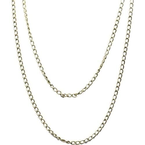 Bronze/Silver/Black/Gold Sweater Chains Pocket Watch Necklace Chain
