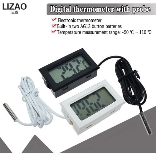 Mini Convenient Digital LCD Thermometer Sensor Hygrometer Gauge Refrigerator Aquarium Monitoring Display Humidity Detector