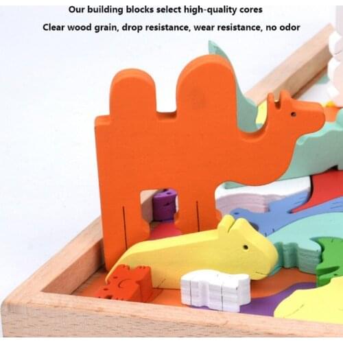 Kids Toys Game 3D Animal Disassembly Combination Childrens Early Education Shape Building Blocks Board Puzzle Toys