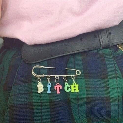 Harajuku Candy Color Letter Color Random For Women Cool Fashion Charm Punk Cute Sweet Broochs Jewelry Gifts New
