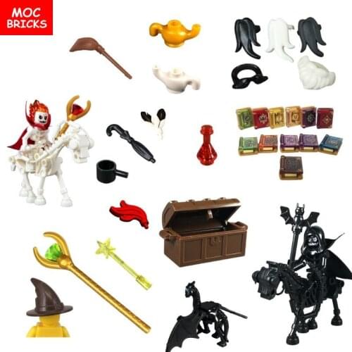MOC BRICKS Magic Animals Sorcerer treasure scepter Stone whiskers Case Model Figure Blocks Diy Brick Toy For Children