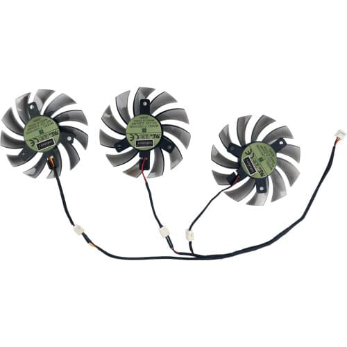 T128010SM Everflow 75mm 2Pin 2 Wire Cooler Fan Replace For Gigabyte N470SO N580UD N580SO GTX460 GTX580 HD5870 Graphics Card