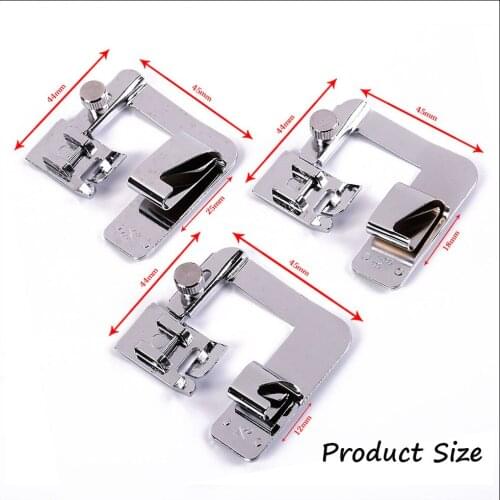 INNE Sewing Machine Foot Presser Accessories Rolled Hem Feet Set 4/8 6/8 8/8 For Brother Singer Janome Babylock Juki Low Shank