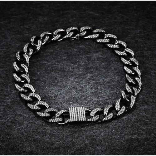 LIDU High Quality 925 Silver Polyring Diamond Necklace Plated With Black Gold Monaco Ornaments As A Gift For Friends