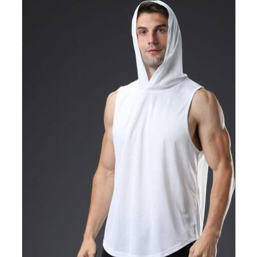 Gym Tank Top Mens Bodybuilding Hoodies Sleeveless Vest Men Sweatshirt Runing Fitness Shirts Summer Sport Clothing Training Top