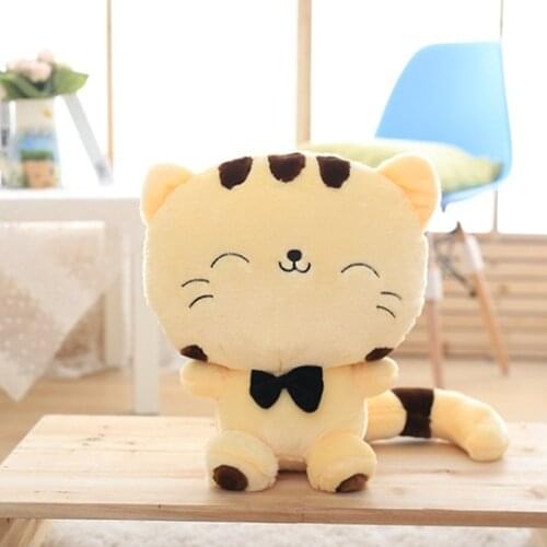 Cute Cat with Bow Plush Dolls Toys Gift Stuffed Soft 18cm Doll Cushion Sofa Pillow Gifts Xmas Gift Party Decor