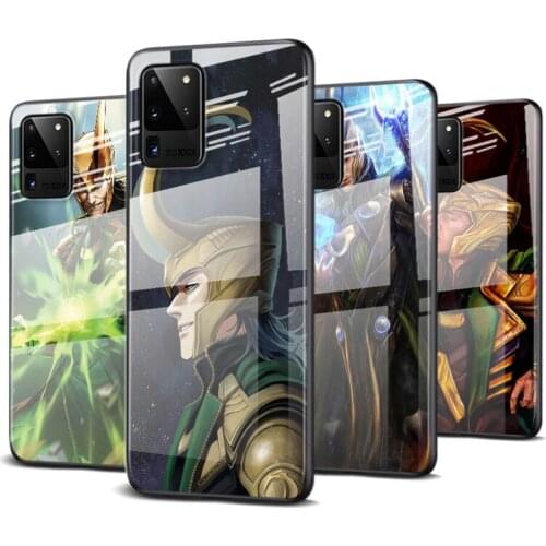 Tempered Glass Cover Fashion Marvel Loki Art For Samsung Galaxy S20 FE S10e S10 S9 S8 Ultra Plus Lite Plus 5G Phone Case