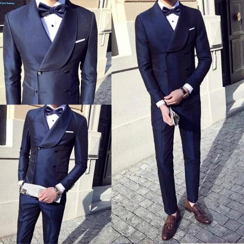 Mens Suits 2020 New Arrival Two-Button Wedding Tuxedos Formal Best Man Suit Groom Tuxedos Custom Made 2 Piece Suits Jacket Pants