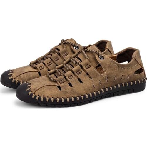 Men Closed Toe Beach Sandals Summer Cushion Breathable Shoes Leisure Quick-Drying Classical Sandals 2021 New Brand Designer38-48