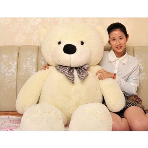 Stuffed animal 140 cm teddy bear plush toy soft bear doll white colour gift w2918