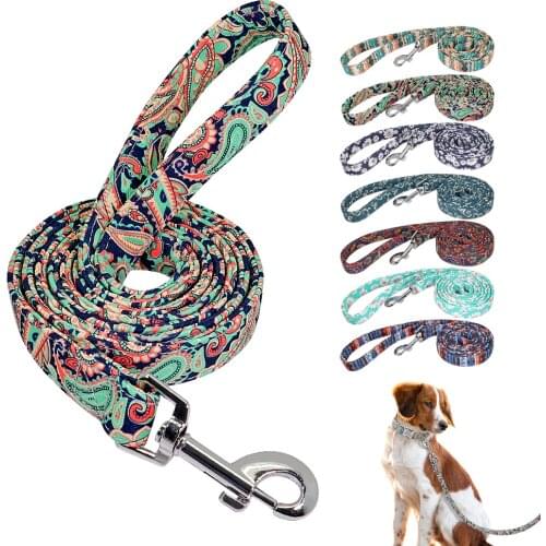 7 Colors Nylon Dog Leash Lead Printed Pet Puppy Chihuahua Walking Leash Running Training Leashes Rope For Small Medium Dogs Pug