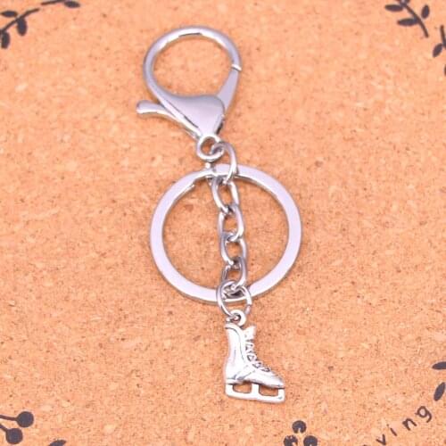 New Fashion Silver Color Alloy Metal Pendant ice skates shoes Key Chain Key Ring Gift For Car Keychain Accessory