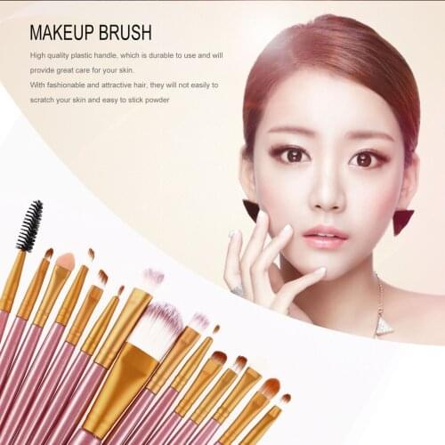 New 15Pcs Makeup Brushes Set Kits Eyelash Lip Foundation Powder Eye Shadow Brow Eyeliner Cosmetic Make Up Brush Beauty Tool