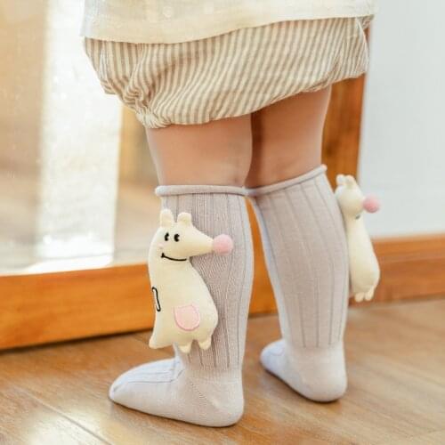 0-3Y New Zero-Line Loose Mouth High Baby Children Long Socks Double Needle Big Doll Mid Tube Socks