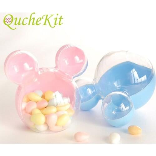 12/24pcs Pink Plastic Animal Head Packaging Candy Box Baby Shower Kids Birthday Gift Boxes Christmas Party Favor Chocolate Bag