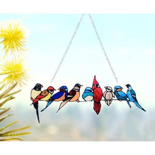 Simple Style Cartoon Birds Ornaments Window Wall Pendant Home Room Decoration