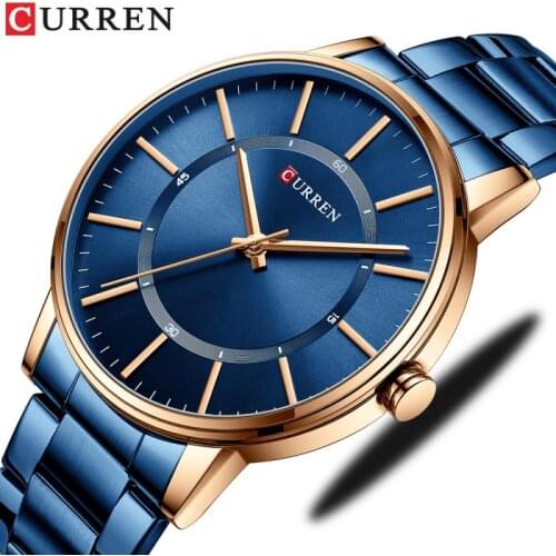 Curren Simple Thin Quartz Watches for Men Classic Business Stainless Steel Clock Relogio Masculino