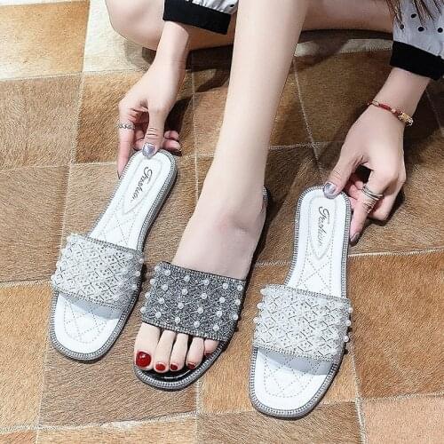Slippers Casual Glitter Slides Big Size Shoes Slipers Women Rubber Flip Flops Flock Luxury Jelly 2021 Hawaiian Flat Soft Fashion